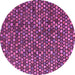 Round Machine Washable Abstract Pink Modern Rug, wshabs4848pnk