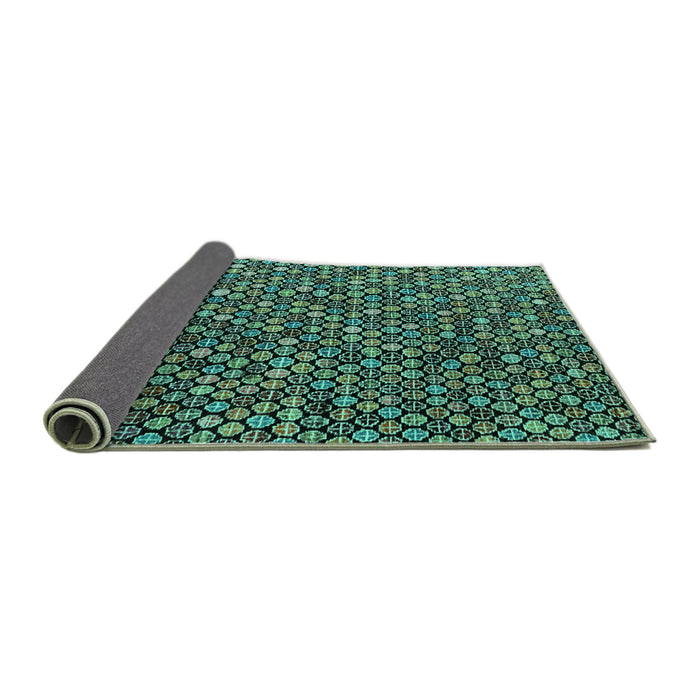Sideview of Abstract Turquoise Modern Rug, abs4848turq