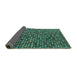 Sideview of Abstract Turquoise Modern Rug, abs4848turq