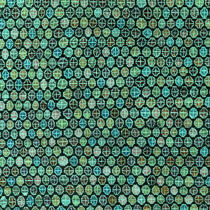 Machine Washable Abstract Turquoise Modern Area Rugs, wshabs4848turq