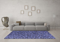 Machine Washable Abstract Blue Modern Rug, wshabs4848blu