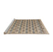 Sideview of Machine Washable Abstract Brown Rug, wshabs4849