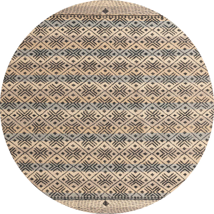 Round Abstract Brown Modern Rug, abs4849