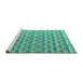 Sideview of Machine Washable Abstract Turquoise Modern Area Rugs, wshabs4849turq