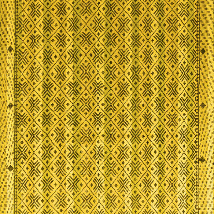Square Abstract Yellow Modern Rug, abs4849yw