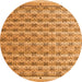 Round Abstract Orange Modern Rug, abs4849org