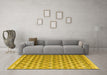 Machine Washable Abstract Yellow Modern Rug in a Living Room, wshabs4849yw