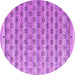 Round Machine Washable Abstract Purple Modern Area Rugs, wshabs4849pur