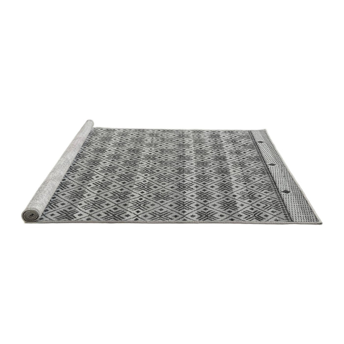 Sideview of Machine Washable Abstract Gray Modern Rug, wshabs4849gry