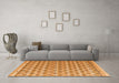 Machine Washable Abstract Orange Modern Area Rugs in a Living Room, wshabs4849org