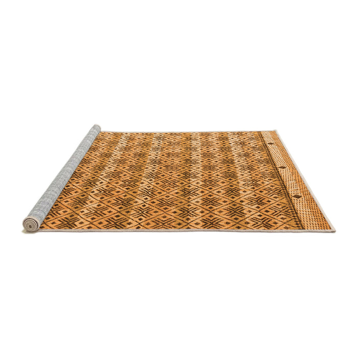 Sideview of Machine Washable Abstract Orange Modern Area Rugs, wshabs4849org