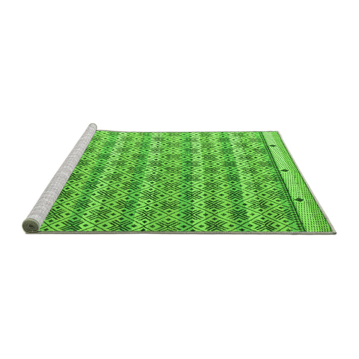 Sideview of Machine Washable Abstract Green Modern Area Rugs, wshabs4849grn
