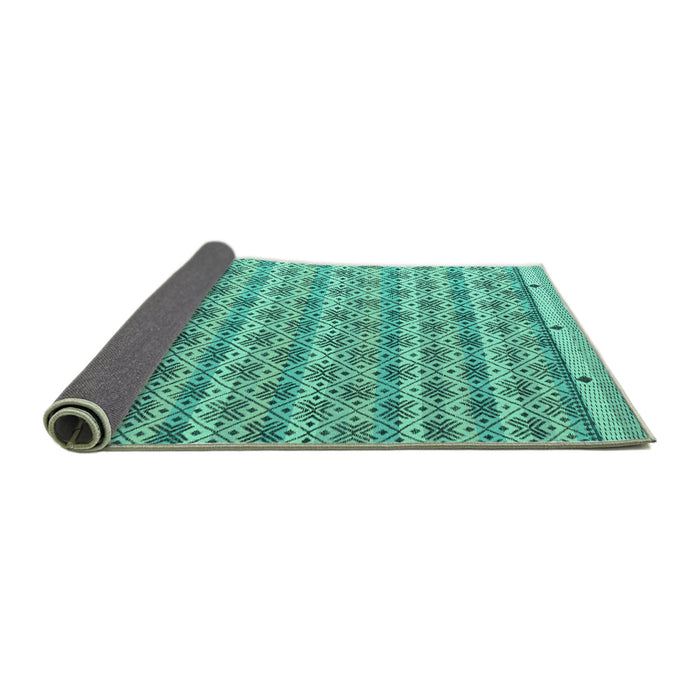 Sideview of Abstract Turquoise Modern Rug, abs4849turq