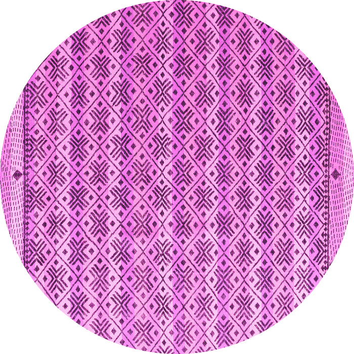 Round Abstract Pink Modern Rug, abs4849pnk