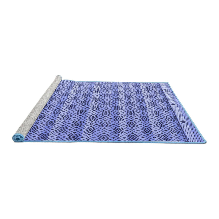 Sideview of Machine Washable Abstract Blue Modern Rug, wshabs4849blu
