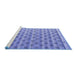 Sideview of Machine Washable Abstract Blue Modern Rug, wshabs4849blu