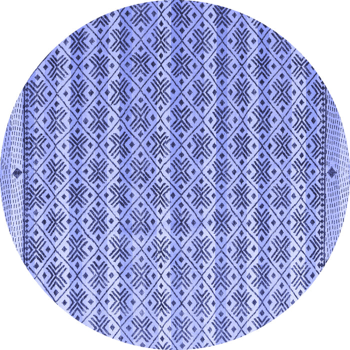 Round Machine Washable Abstract Blue Modern Rug, wshabs4849blu