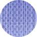 Round Machine Washable Abstract Blue Modern Rug, wshabs4849blu