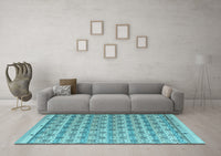 Machine Washable Abstract Light Blue Modern Rug, wshabs4849lblu