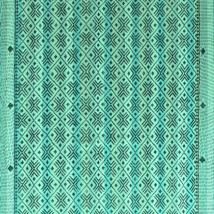 Square Abstract Turquoise Modern Rug, abs4849turq