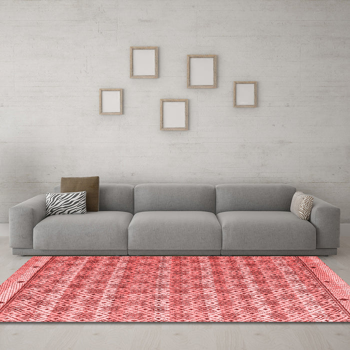 Modern Red Washable Rugs