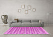 Machine Washable Abstract Pink Modern Rug in a Living Room, wshabs4849pnk