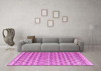 Machine Washable Abstract Pink Modern Rug, wshabs4849pnk