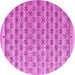 Round Machine Washable Abstract Pink Modern Rug, wshabs4849pnk