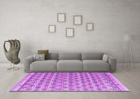 Machine Washable Abstract Purple Modern Rug, wshabs4849pur