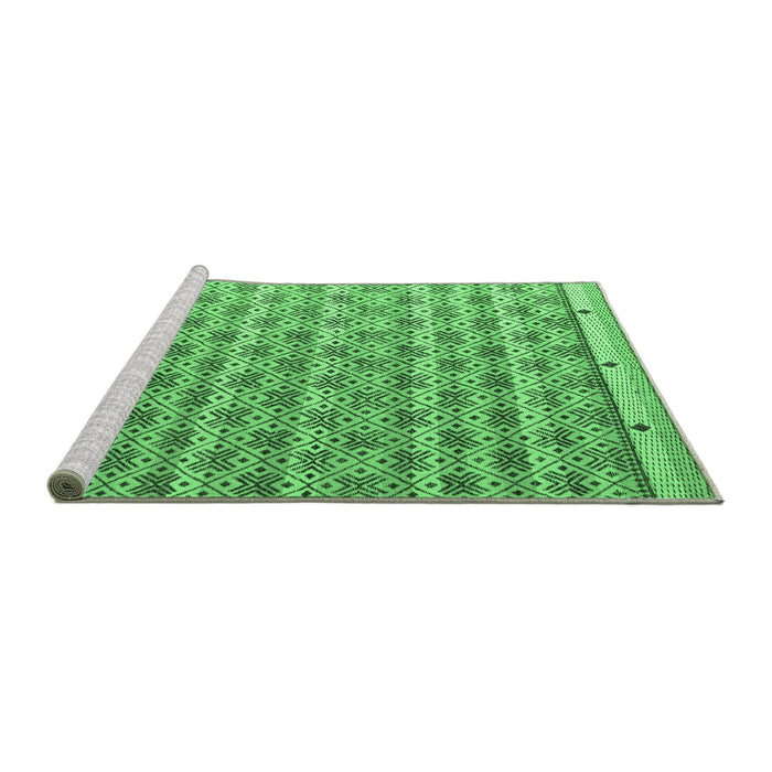 Sideview of Machine Washable Abstract Emerald Green Modern Area Rugs, wshabs4849emgrn
