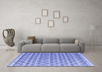 Machine Washable Abstract Blue Modern Rug, wshabs4849blu