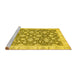 Sideview of Machine Washable Oriental Yellow Traditional Rug, wshabs484yw