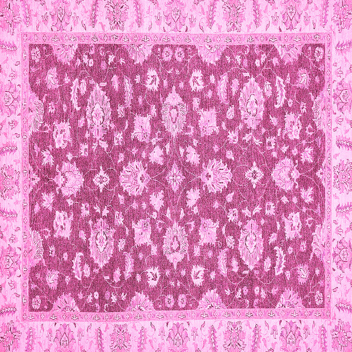 Square Oriental Pink Traditional Rug, abs484pnk