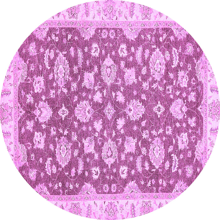 Round Oriental Purple Traditional Rug, abs484pur