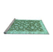 Sideview of Machine Washable Oriental Light Blue Traditional Rug, wshabs484lblu