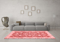 Machine Washable Oriental Red Traditional Rug, wshabs484red