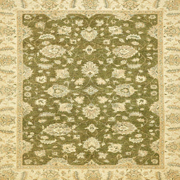 Square Machine Washable Abstract Mustard Yellow Rug, wshabs484
