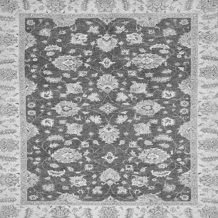Square Oriental Gray Traditional Rug, abs484gry