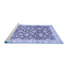 Sideview of Machine Washable Oriental Blue Traditional Rug, wshabs484blu