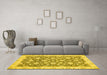 Machine Washable Oriental Yellow Traditional Rug in a Living Room, wshabs484yw