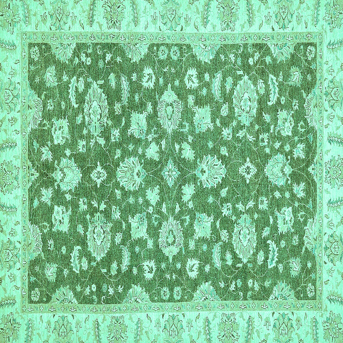 Square Oriental Turquoise Traditional Rug, abs484turq