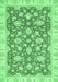 Machine Washable Oriental Emerald Green Traditional Area Rugs, wshabs484emgrn