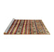 Sideview of Machine Washable Abstract Saffron Red Rug, wshabs485