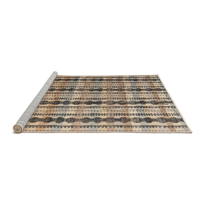 Sideview of Machine Washable Abstract Brown Rug, wshabs4850