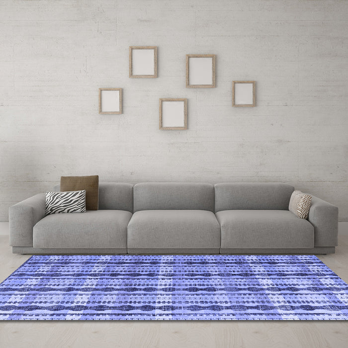 Machine Washable Abstract Blue Modern Rug in a Living Room, wshabs4850blu