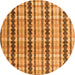 Round Abstract Orange Modern Rug, abs4850org