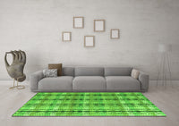 Machine Washable Abstract Green Modern Rug, wshabs4850grn