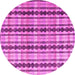 Round Abstract Pink Modern Rug, abs4850pnk