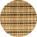 Round Machine Washable Abstract Brown Modern Rug, wshabs4850brn