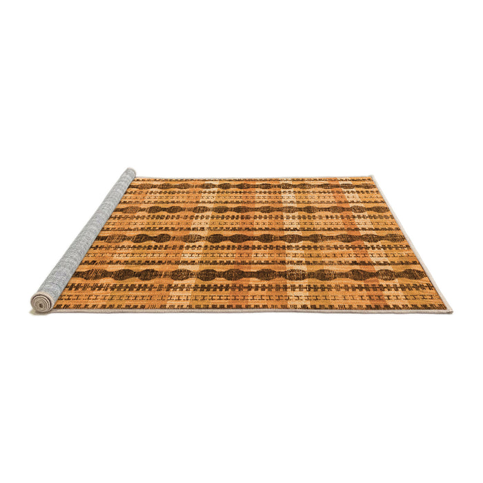 Sideview of Machine Washable Abstract Orange Modern Area Rugs, wshabs4850org